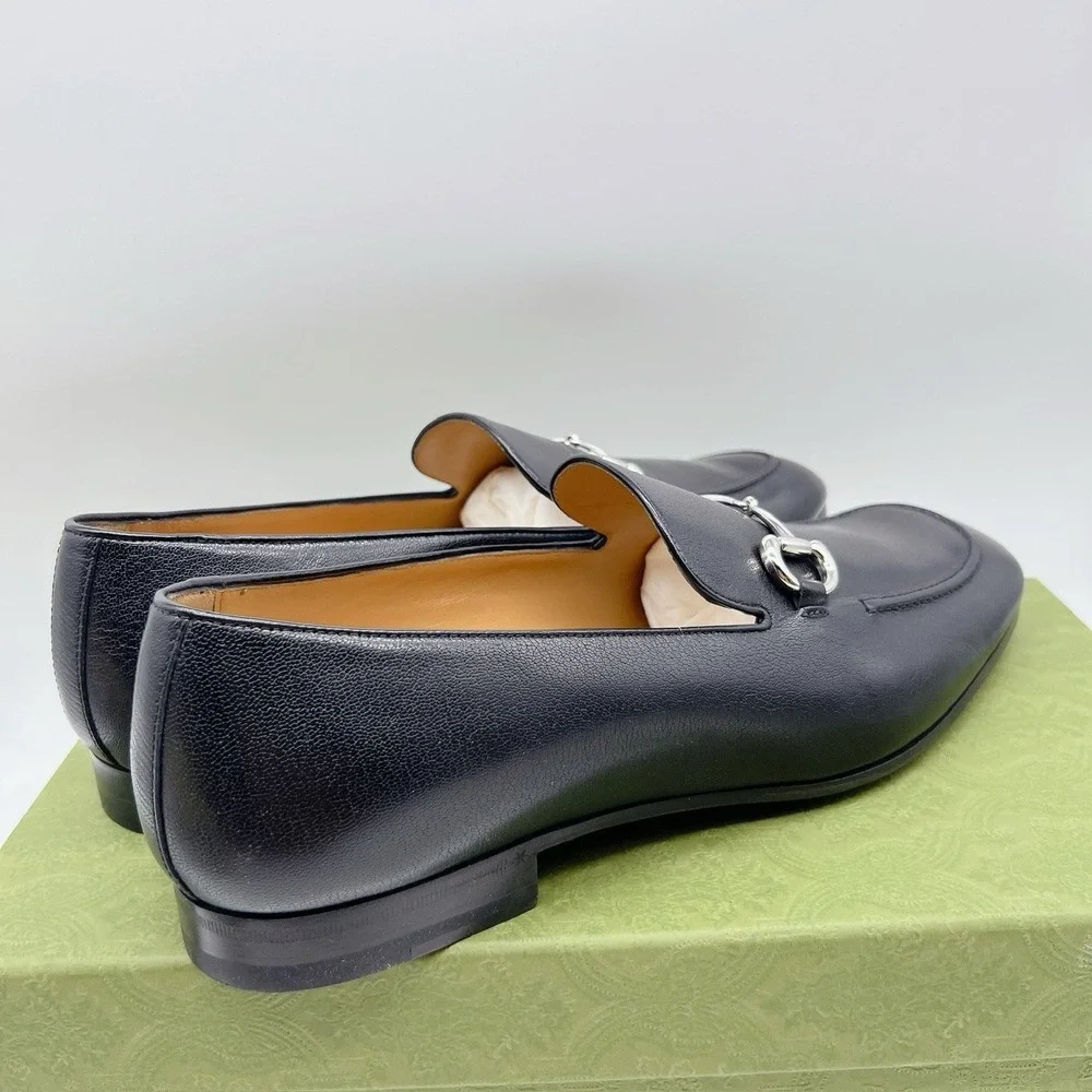 GUCCI BLACK LEATHER SLIP-ON HORSEBIT LOAFER Mens UK 13 US 13.5 -Authentic- New